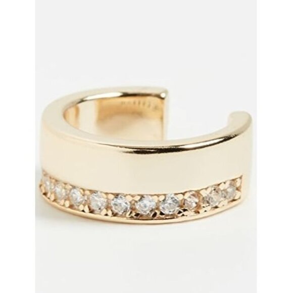 Shashi Revolve Bellissimo Gold Single Ear Cuff 18k Vermeil Cubic Zirconia - Picture 1 of 3